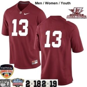Number 13 Alabama Crimson Tide Football Red Champions NCAA 150TH