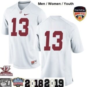 Number 13 Alabama Crimson Tide Football White Champions NCAA 150TH