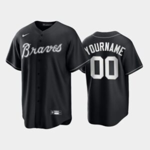 Atlanta Braves Jersey Custom Name and Number Baseball Replica Black