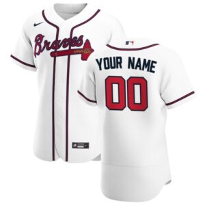 Atlanta Braves Home Custom Name Number FlexBase Baseball Jersey White