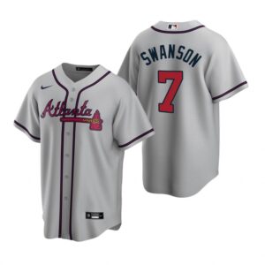Atlanta Braves #7 Dansby Swanson Jersey Gray
