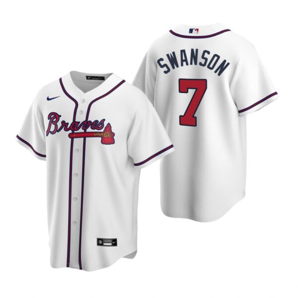 Atlanta Braves #7 Dansby Swanson Jersey White
