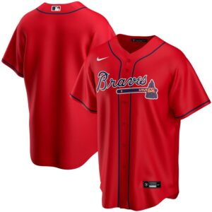 Atlanta Braves Team Red Alternate Blank Authentic Jersey