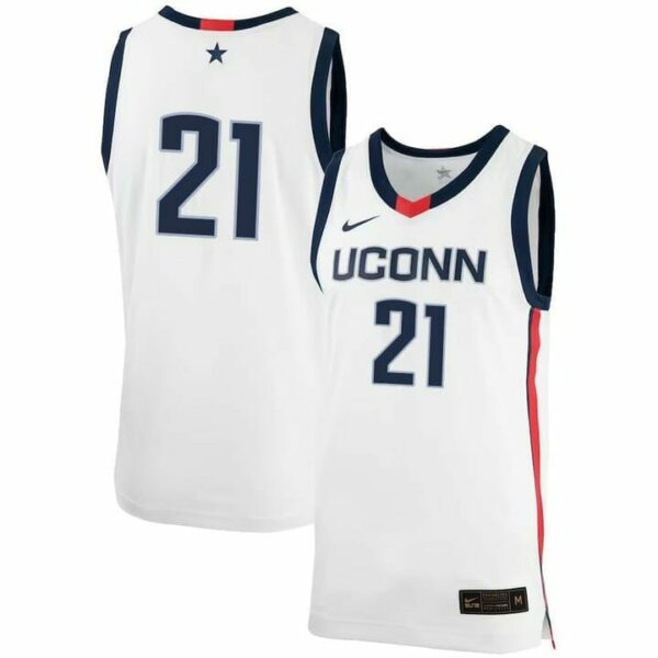 New Adama Sanogo Jersey UConn Huskies College Basketball No Name White #21