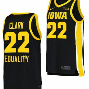 Caitlin Clark Jersey Iowa Hawkeyes College Basketball Black Equality #22