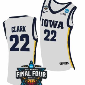 Caitlin Clark Jersey Iowa Hawkeyes College Basketball 2023 NCAA Final Four White #22