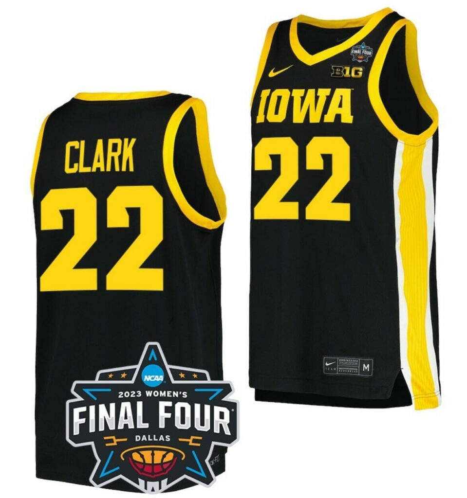 Caitlin Clark Jersey Iowa Hawkeyes College Basketball 2023 National Championship Bound Black #22