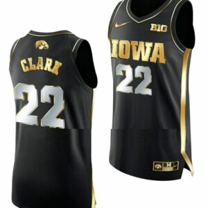 Caitlin Clark Jersey Iowa Hawkeyes College Basketball Black Golden Edition #22