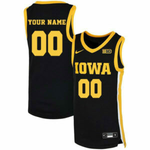 Custom Iowa Hawkeyes Jersey College Basketball Name and Number Elite Black
