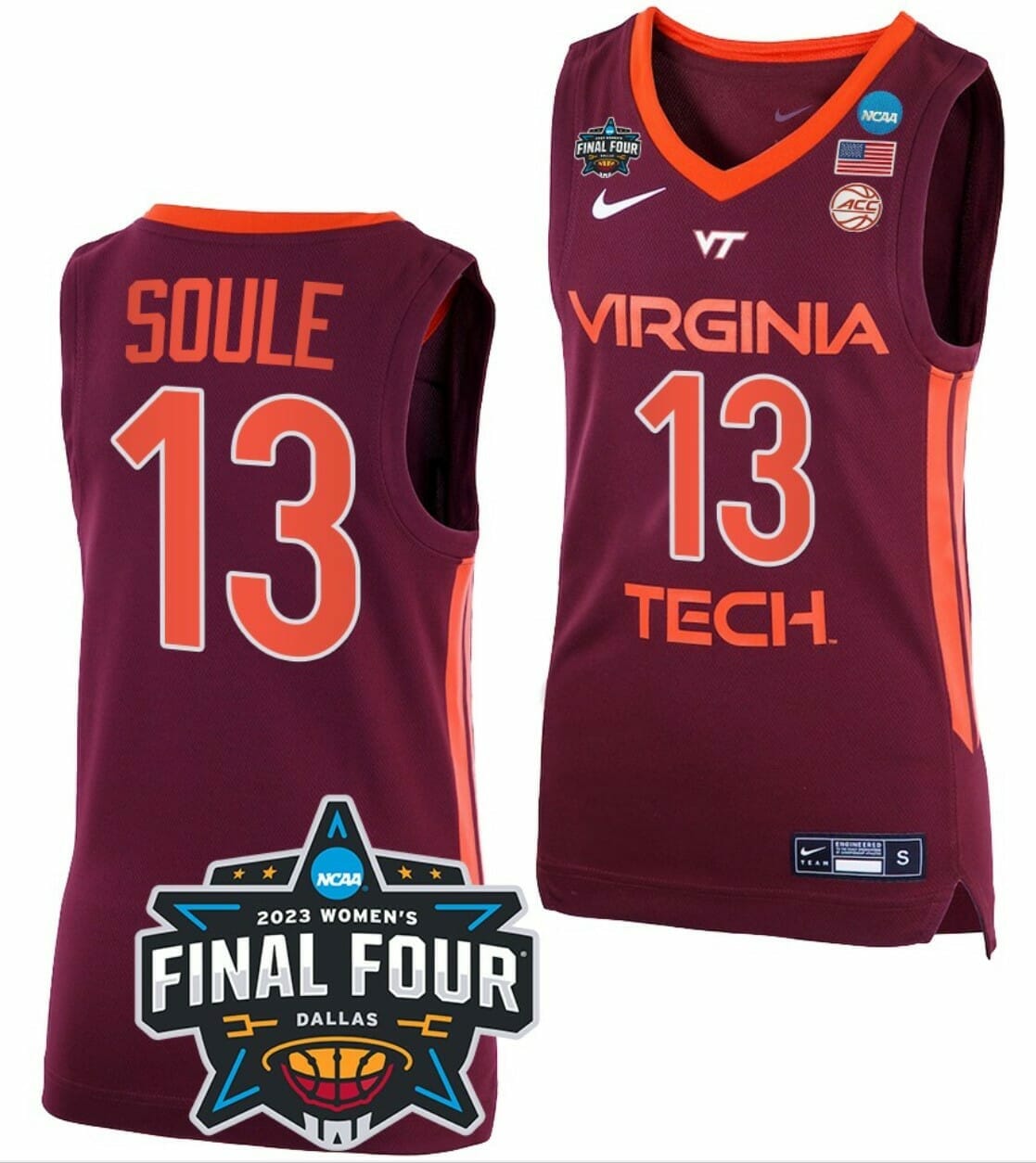 New Taylor Soule Jersey Virginia Tech Hokies College Basketball 2023