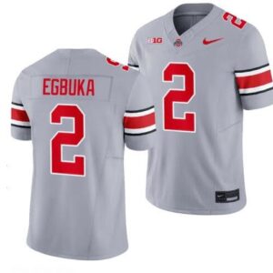 2023 New #2 Emeka Egbuka Jerseys Ohio State Buckeyes Grey