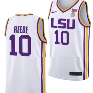 LSU Tigers Angel Reese Jersey College Basketball White #10