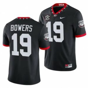 Georgia Bulldogs #19 Brock Bowers Jersey Black 100th College Football