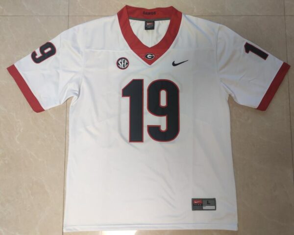 Georgia Bulldogs #19 Brock Bowers Jersey White College Football