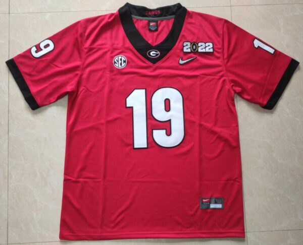 Georgia Bulldogs #19 Brock Bowers Red College Football Jersey