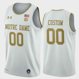 Custom Notre Dame Jersey Name and Number College Basketball White Golden