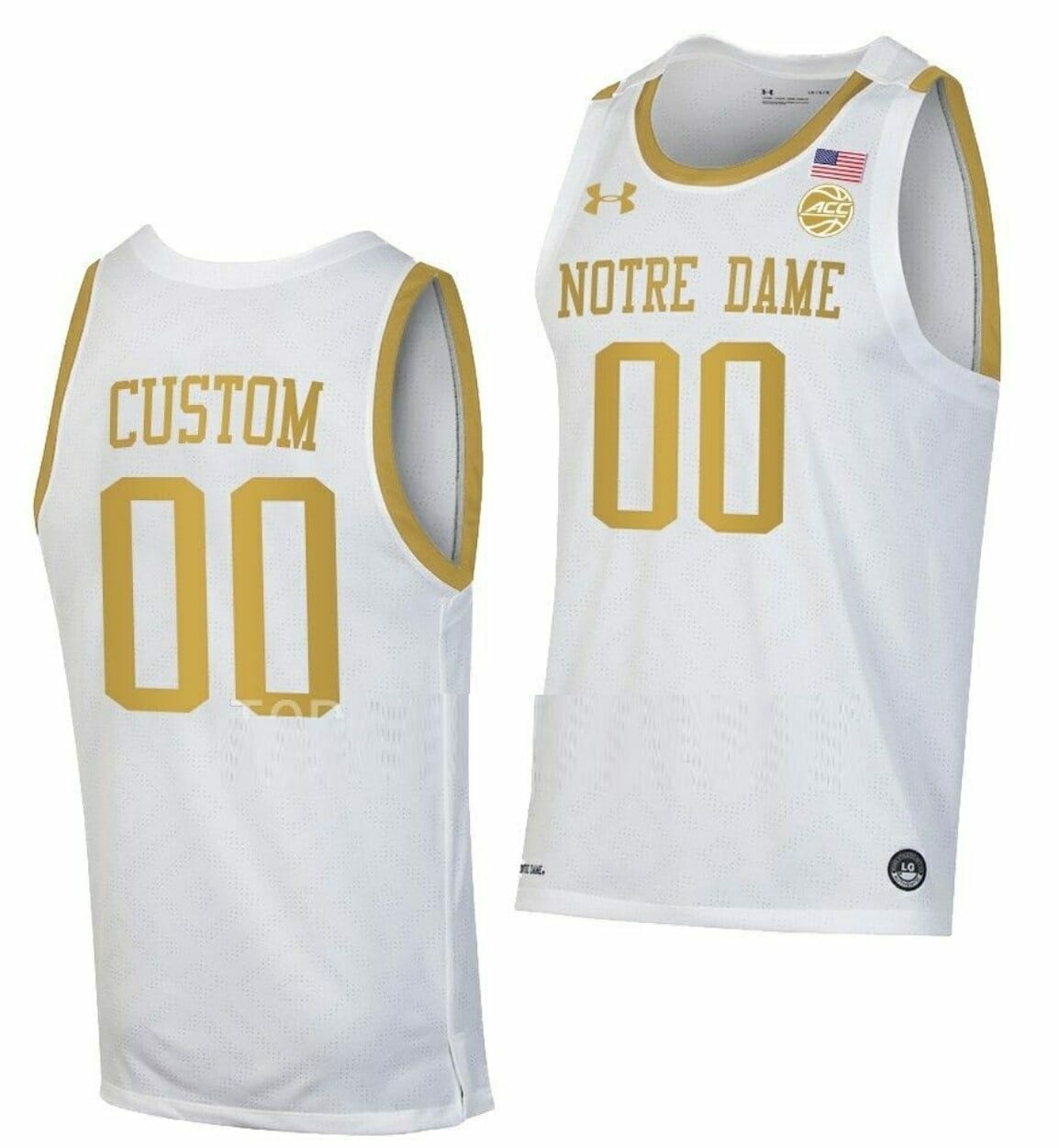Custom Notre Dame Jersey Name and Number College Basketball Yellow White