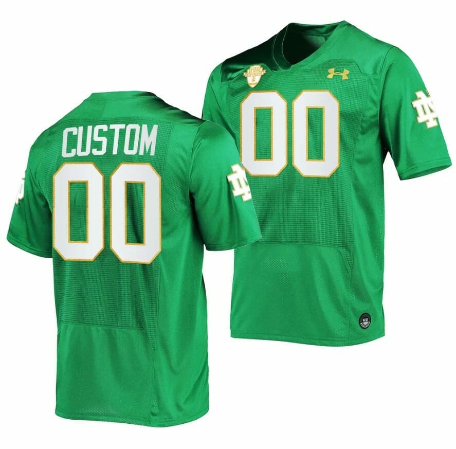 Custom Notre Dame Jersey Name and Number College Football Kelly Green 2023