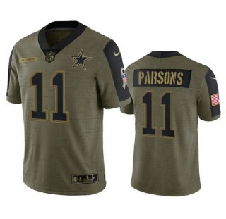 Dallas Cowboys #11 Micah Parsons Olive 2021 Limited Stitched Jersey