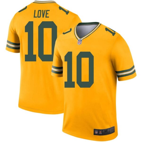 Green Bay Packers #10 Jordan Love Gold Jersey Jersey