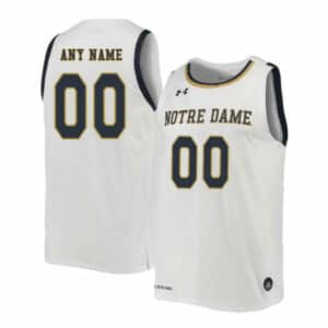 Custom Notre Dame Jersey College Basketball Name and Number White Retro