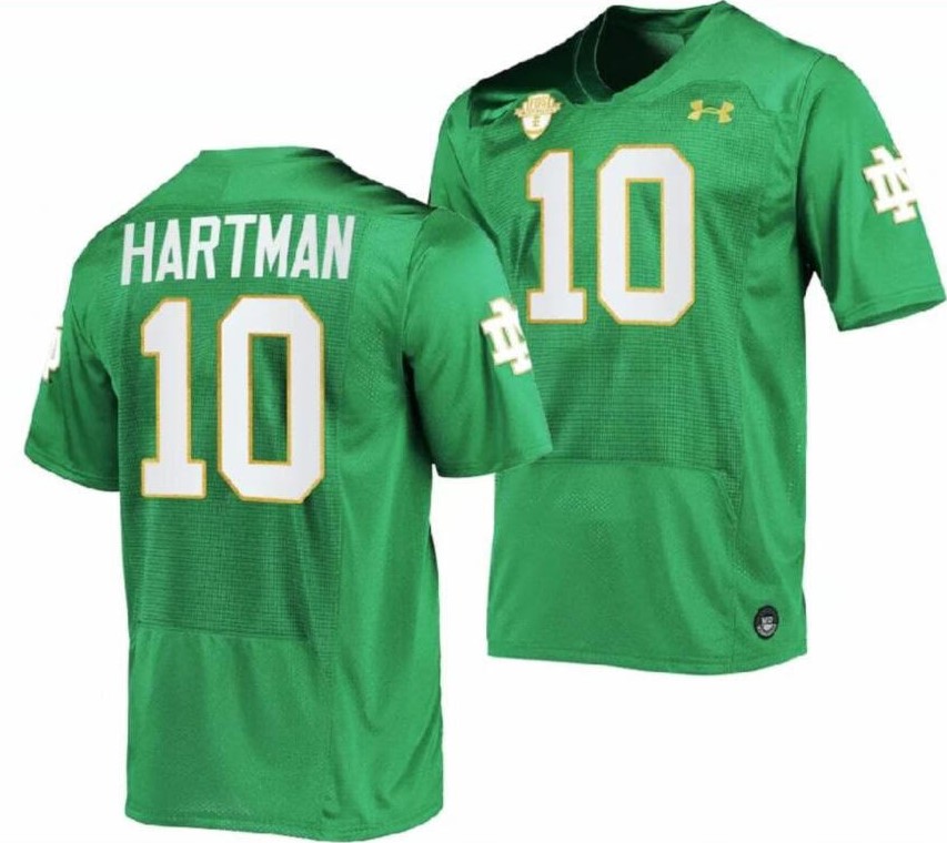 Notre Dame Fighting Irish #10 Sam Hartman Jersey College Football Green