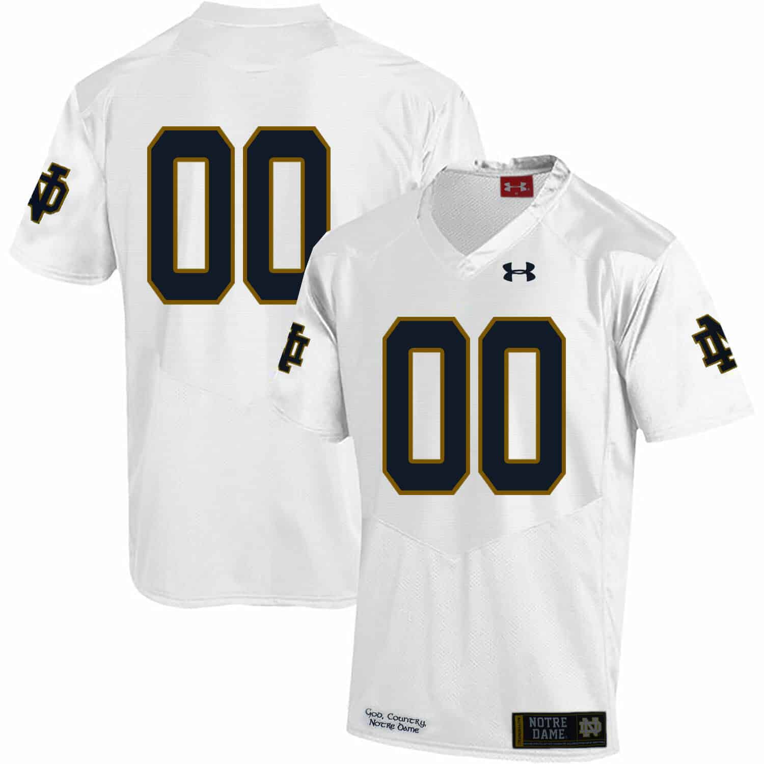 Custom Notre Dame Jersey Name Number Football Jersey White