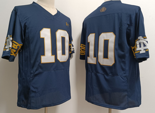 Notre Dame Fighting Irish Jersey #10 No Name College Football Navy