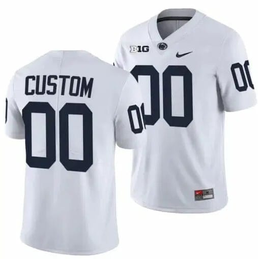 Penn State Natty Lions Custom Name Number Jersey White