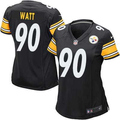 Women's Pittsburgh Steelers #90 T. J. Watt Black Jersey