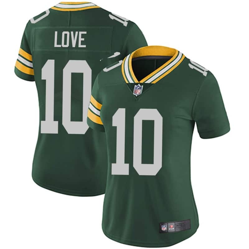 Women's Green Bay Packers #10 Jordan Love Green Limited Jersey