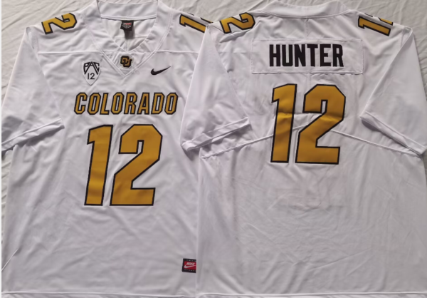 COLORADO BUFFALOES White 12 HUNTER jersey