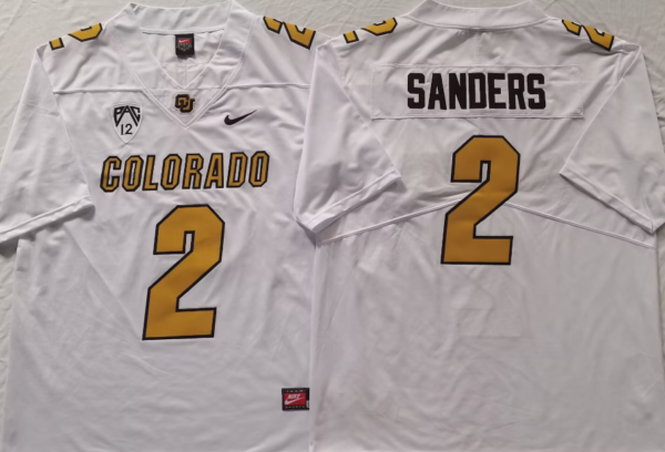 COLORADO BUFFALOES White #2 SANDERS jersey