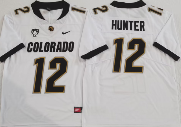 COLORADO BUFFALOES White #12 HUNTER jersey