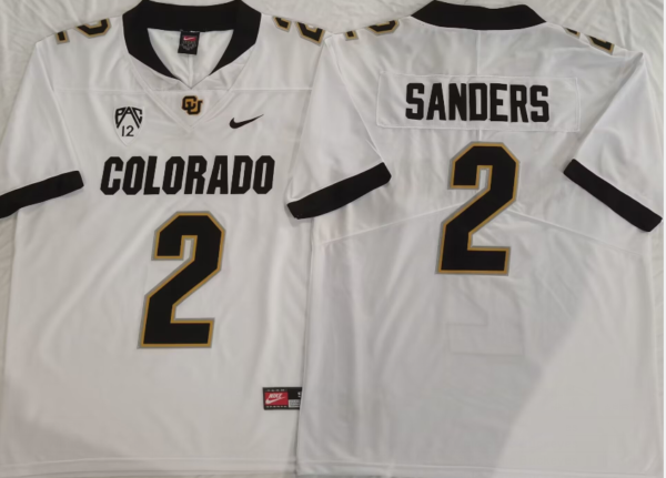 COLORADO BUFFALOES White #2 SANDERS