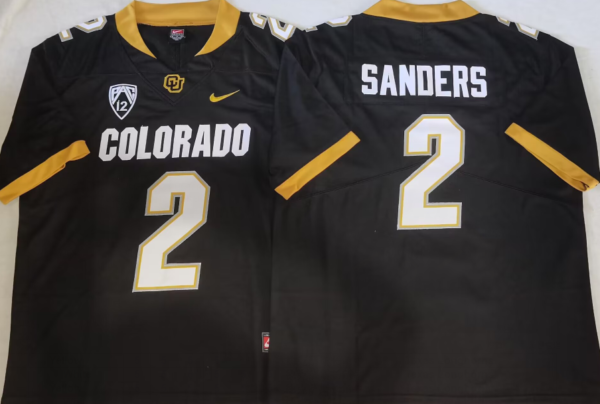 COLORADO BUFFALOES Black #2 SANDERS Black