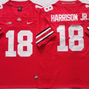 Ohio State Buckeyes Red #18 HARRISON JR