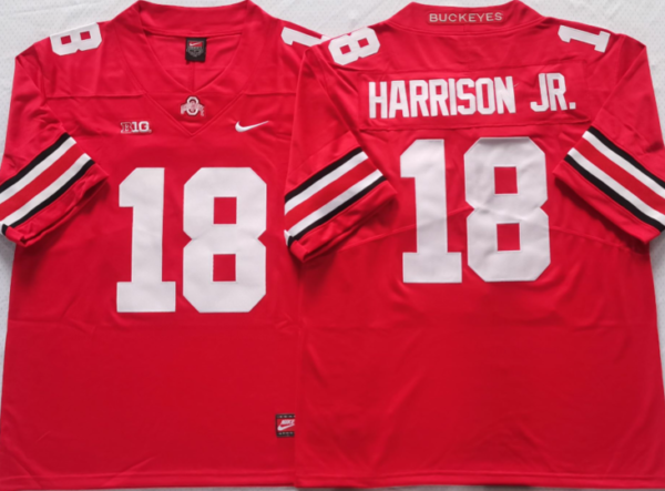 Ohio State Buckeyes Red #18 HARRISON JR