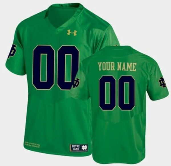 Notre Dame Fighting Irish Jersey Custom Name and Number NCAA Football Jersey Green