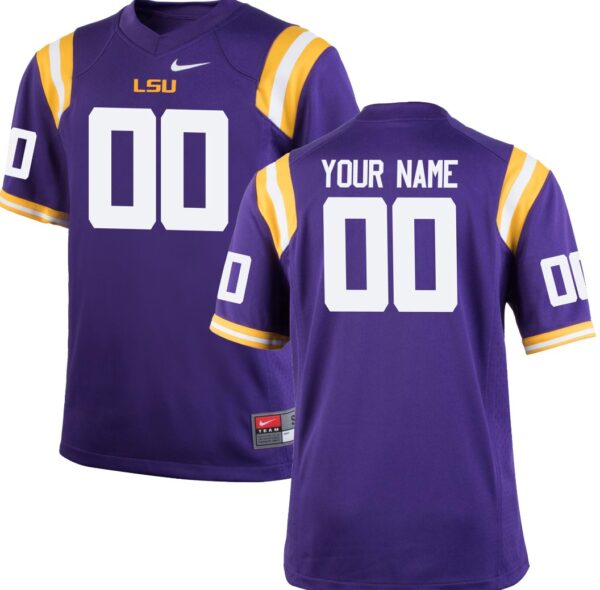 Personalized LSU Football Jersey Name and Number NCAA College Jerseys Purple