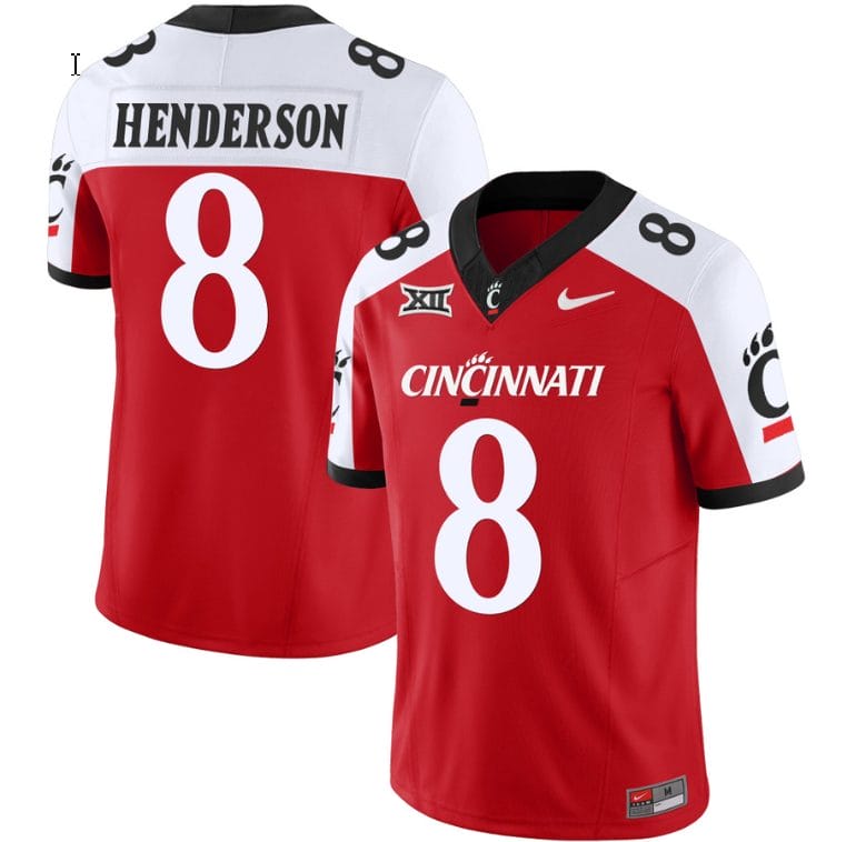 Xzavier Henderson Jersey #8 Cincinnati Bearcats Vapor Limited College Football All Stitched Red
