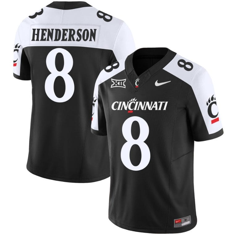 Xzavier Henderson Jersey #8 Cincinnati Bearcats Vapor Limited College Football All Stitched Black Alternate
