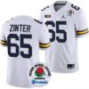 Zak Zinter Jersey #65 Michigan Wolverines Rose Bowl Game 2024 Patch College Football Playoff White