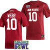 Zion Webb Jersey #10 Jacksonville State Gamecocks 2023 New Orleans Bowl Patch Football Red