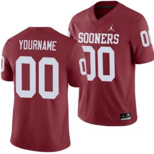 Custom Oklahoma Sooners Jersey Name and Number NCAA College Football Crimson