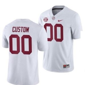 Custom Alabama Football Jerseys Name and Number College NCAA Football Replica White