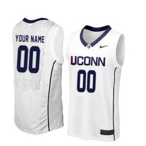 Custom UConn Huskies Jersey College Basketball Name and Number Elite White