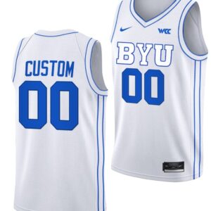 Custom BYU Cougars Jersey College Basketball White