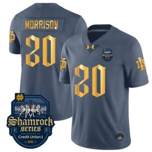 Benjamin Morrison Jersey With Name Notre Dame Fighting Irish 2024 Shamrock Series Uniform Football