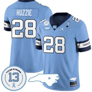 Alijah Huzzie Jersey #28 North Carolina Tar Heels Vapor College Football Stitched Alternte Blue